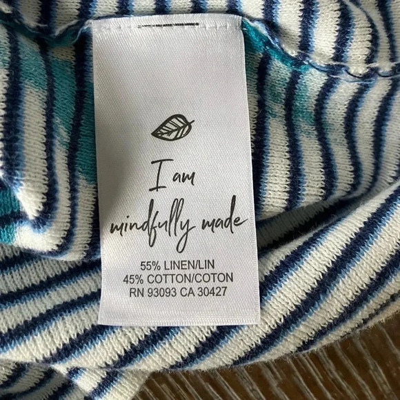 NWT NIC + ZOE LEAVING LINES SHORT SLEEVED SWEATER MEDIUM (LINEN / COTTON BLEND) - Picture 8 of 8